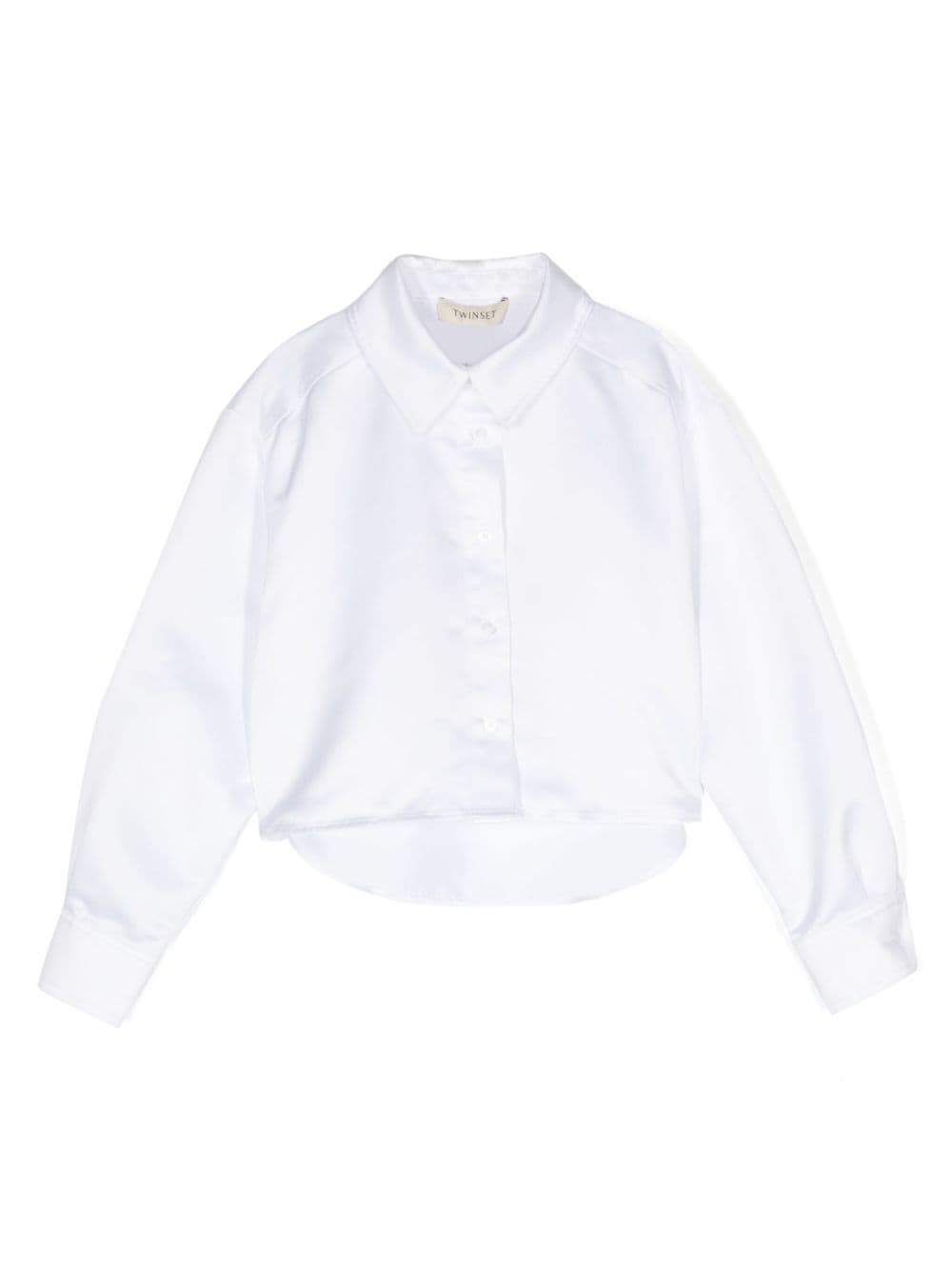 Twinset Kids' Plain Long-sleeve Shirt In White