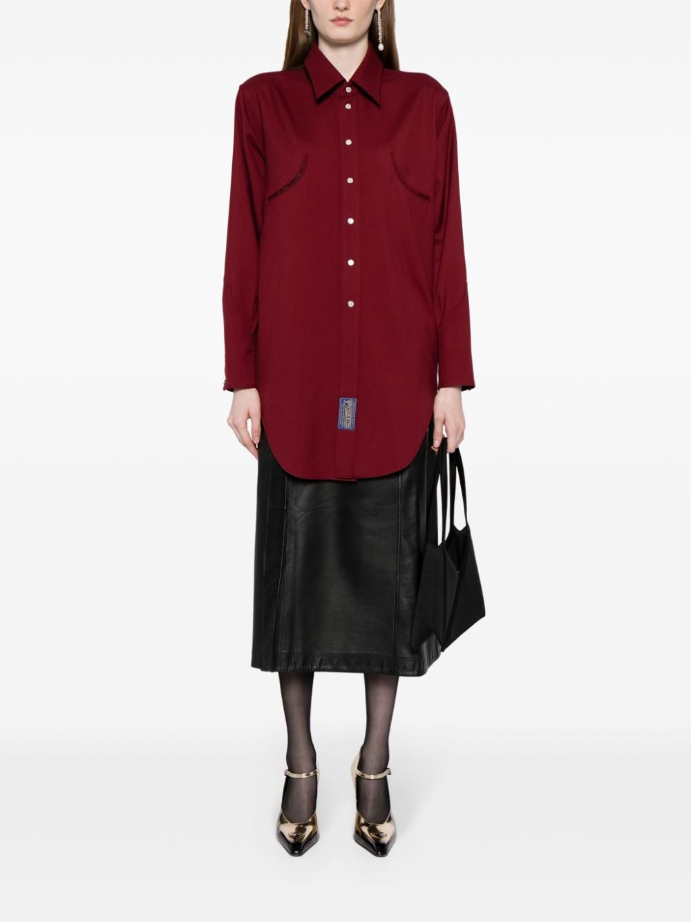 Maison Margiela Pendleton omkeerbare wollen blouse Rood