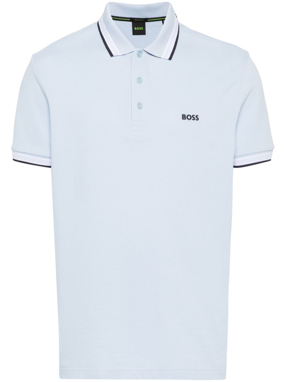 Hugo Boss Logo-embroidered Polo Shirt In Blue