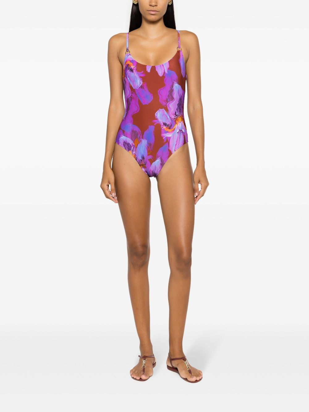 Lenny Niemeyer abstract-print swimsuit - Purple