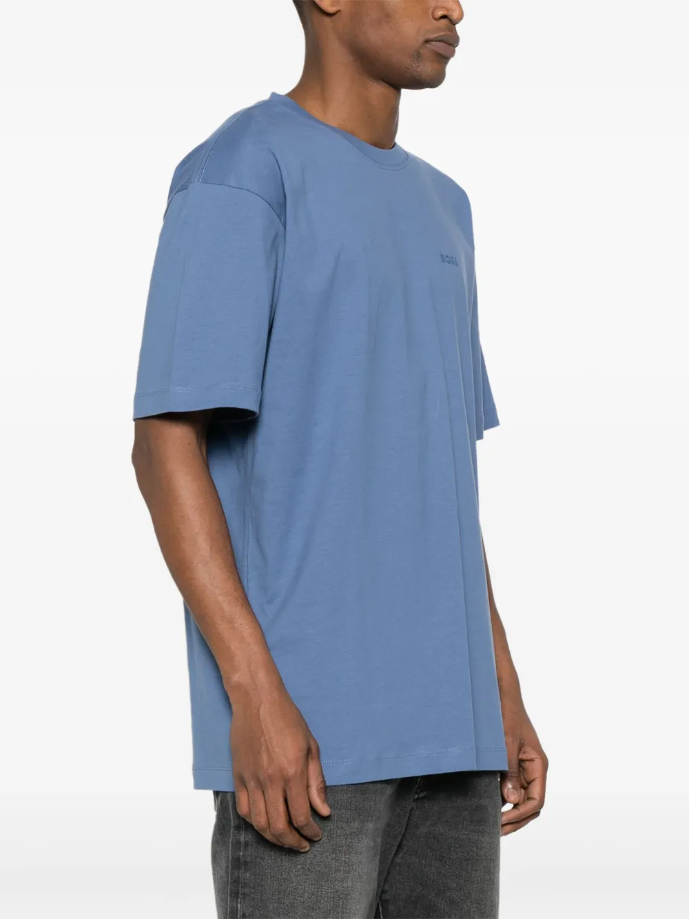 BOSS T-shirt met grafische print Blauw