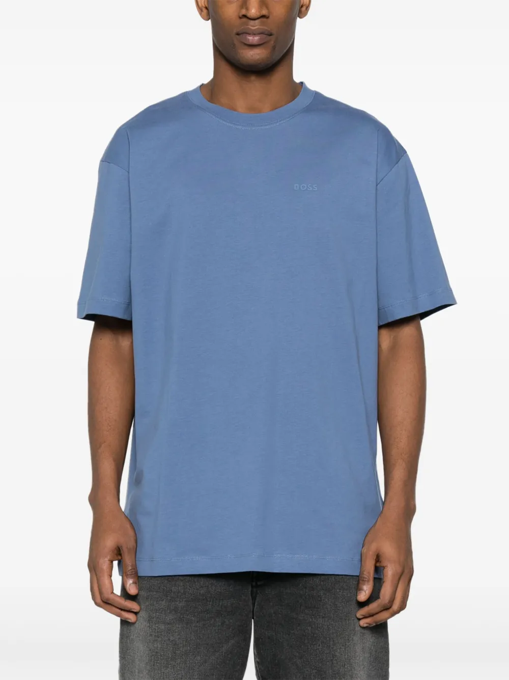 BOSS T-shirt met grafische print Blauw