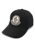 Moncler logo-appliqué cotton cap - Black