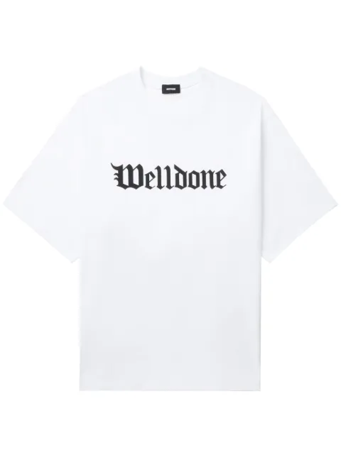 We11done Gothic logo-print cotton T-shirt