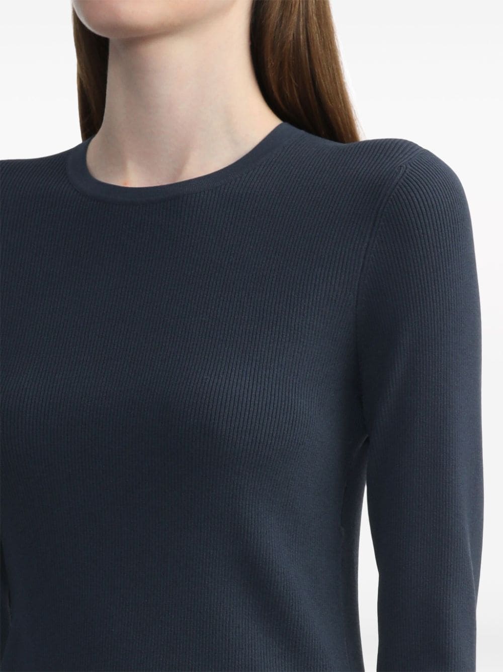 Shop Tibi Giselle Ribbed-knit Jumper In Blue