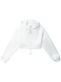 We11done zip-up cropped hoodie - White