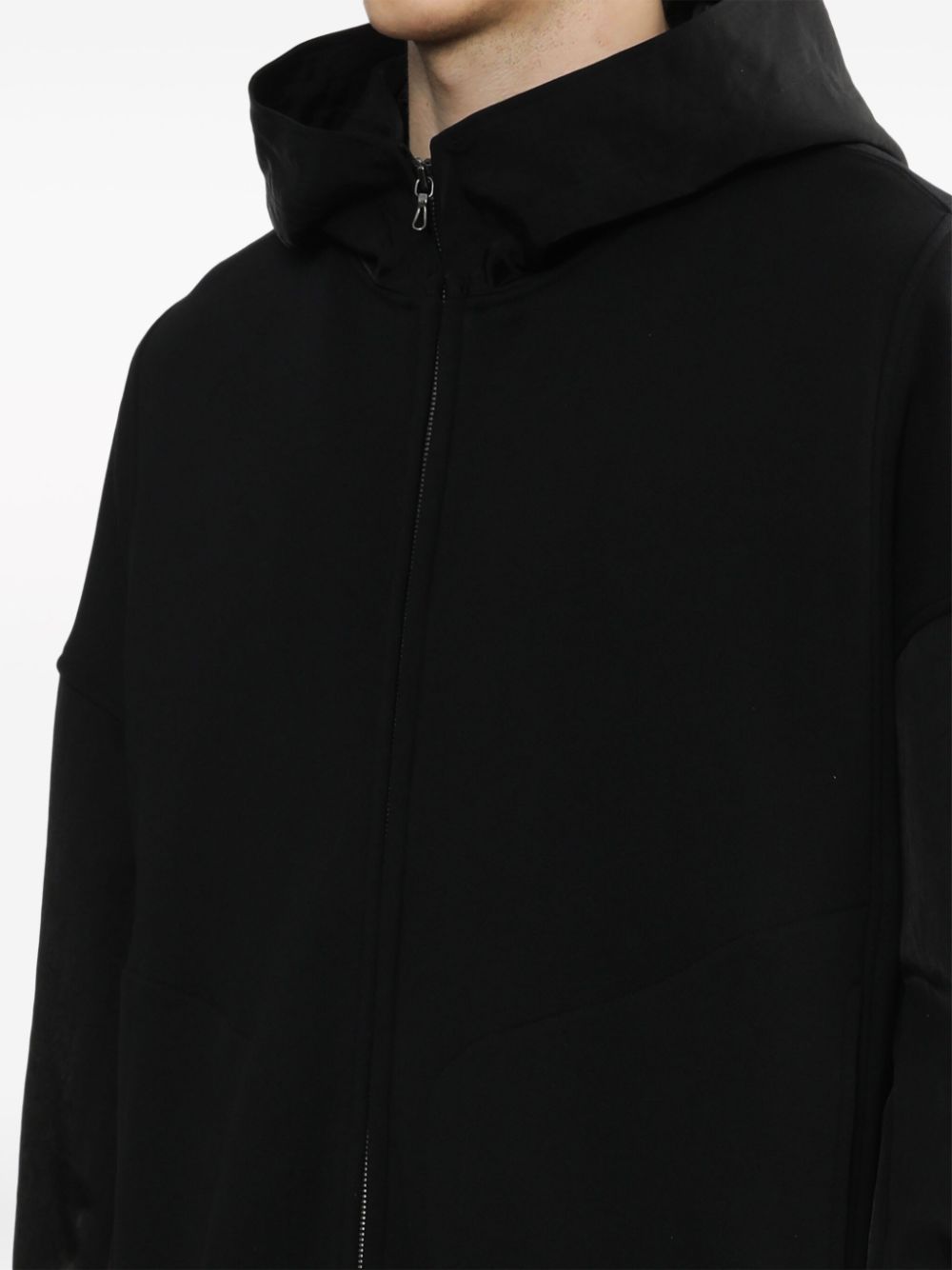 Shop Julius Hooded Drop-shoulder Coat In Black