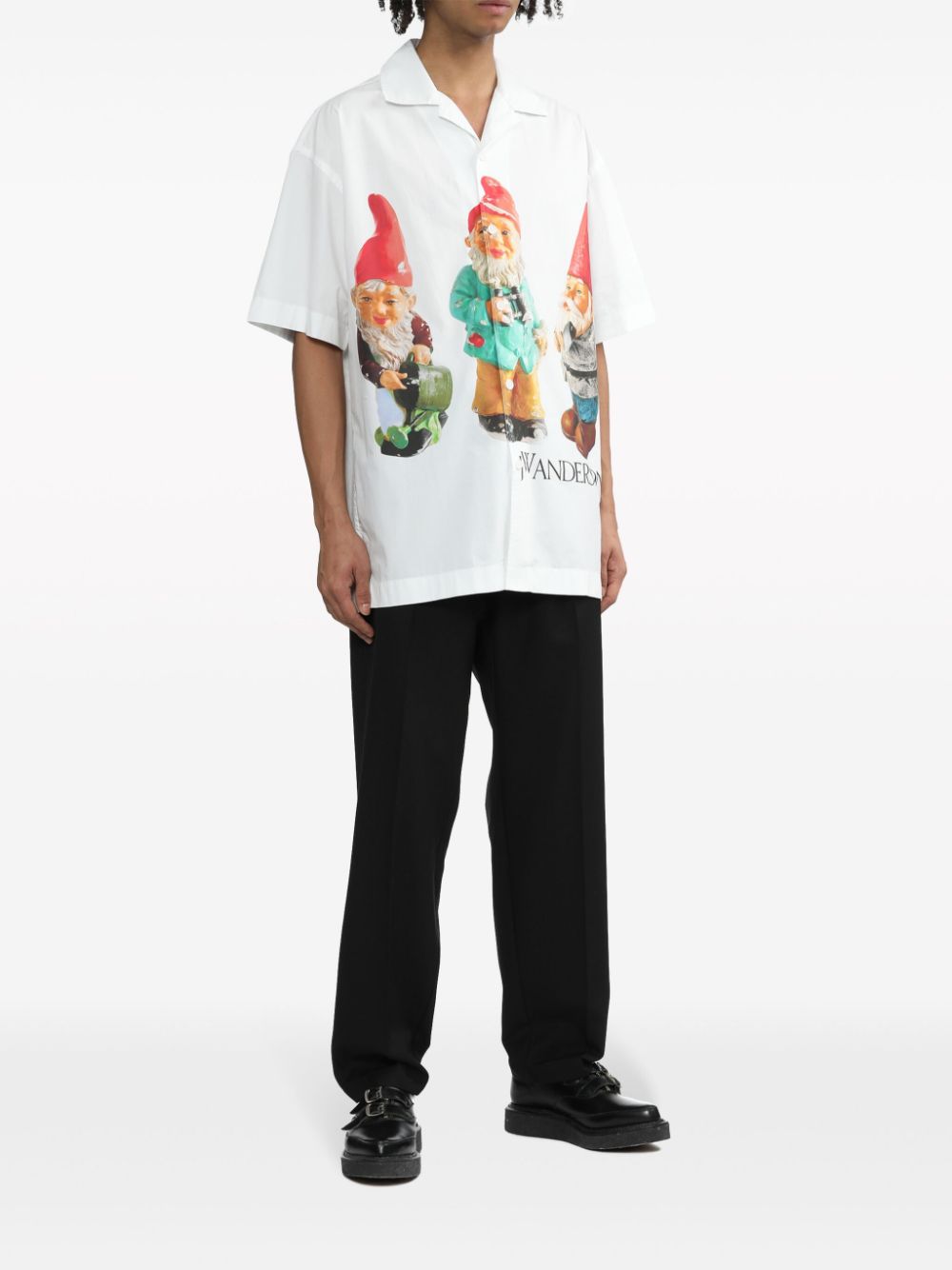 Shop Jw Anderson Gnome Trio Cotton Shirt In White