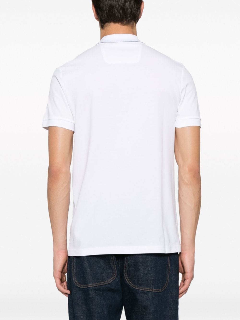 Shop Hugo Boss Logo-embroidered Polo Shirt In White