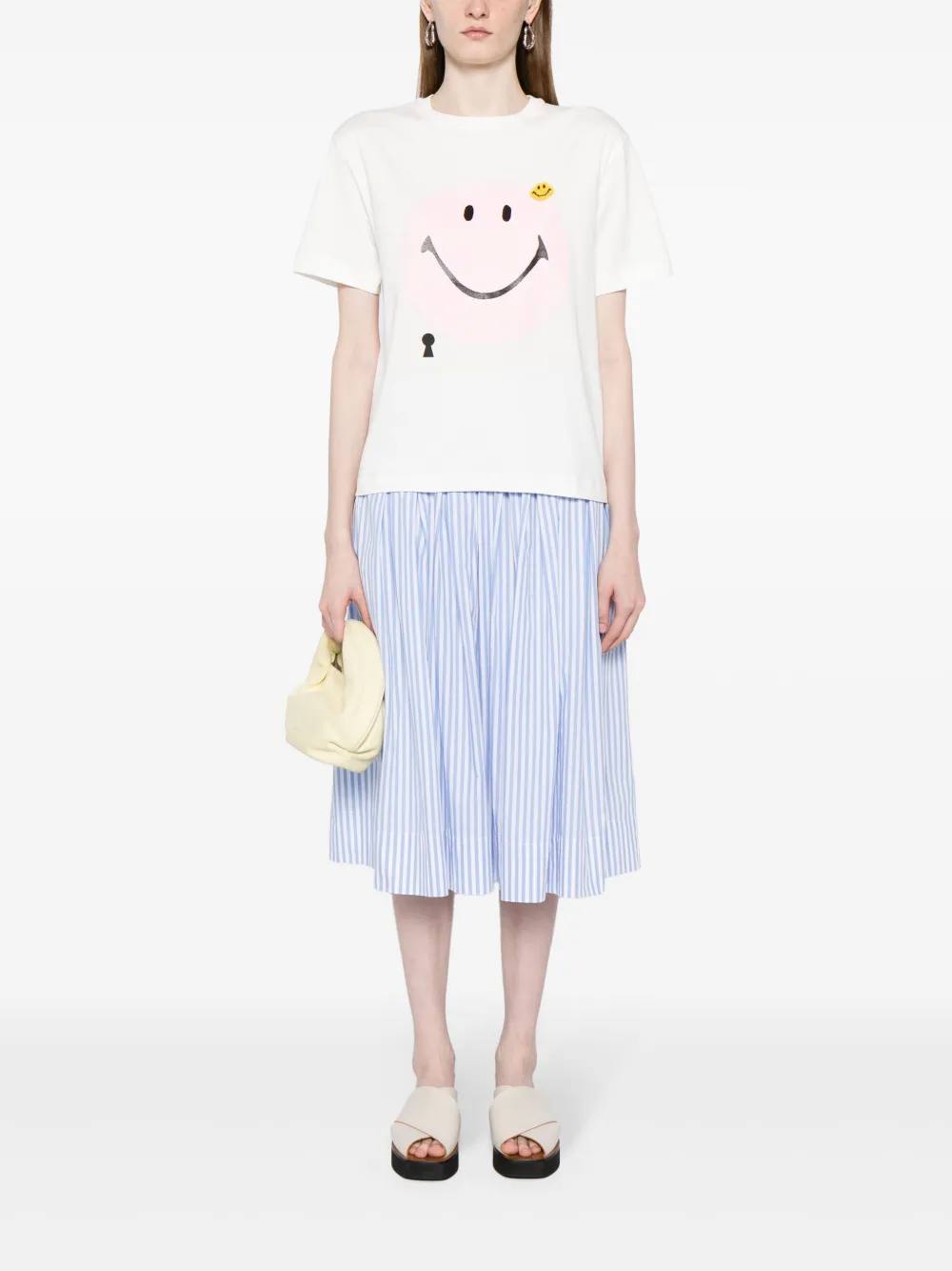 Shop Joshua Sanders Smiley-print Cotton T-shirt In White