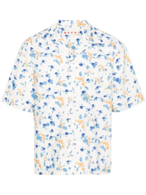 Marni logo-print cotton shirt