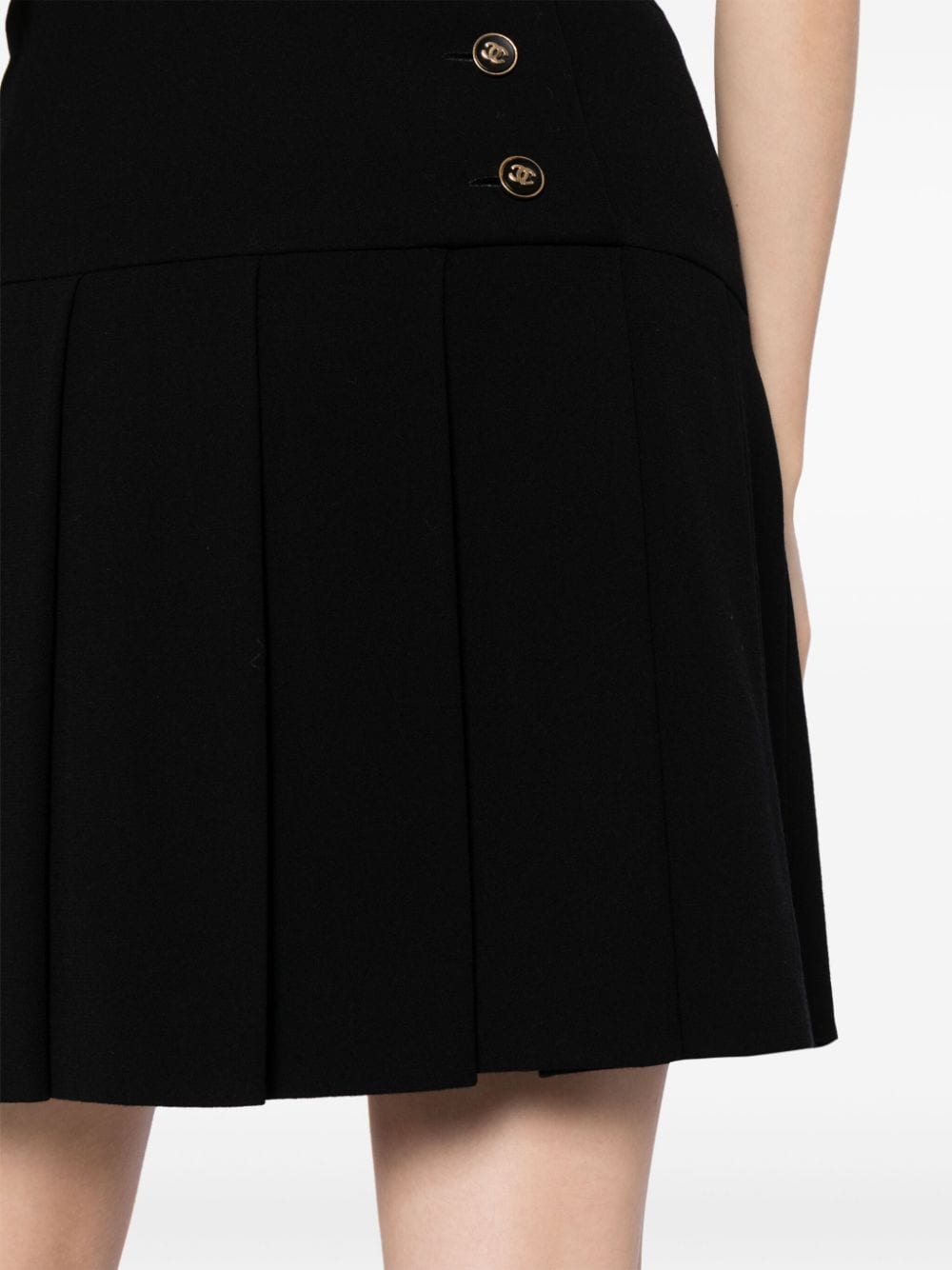 Pre-owned Chanel Logo-buttons Rear-fastened Skirt In Black