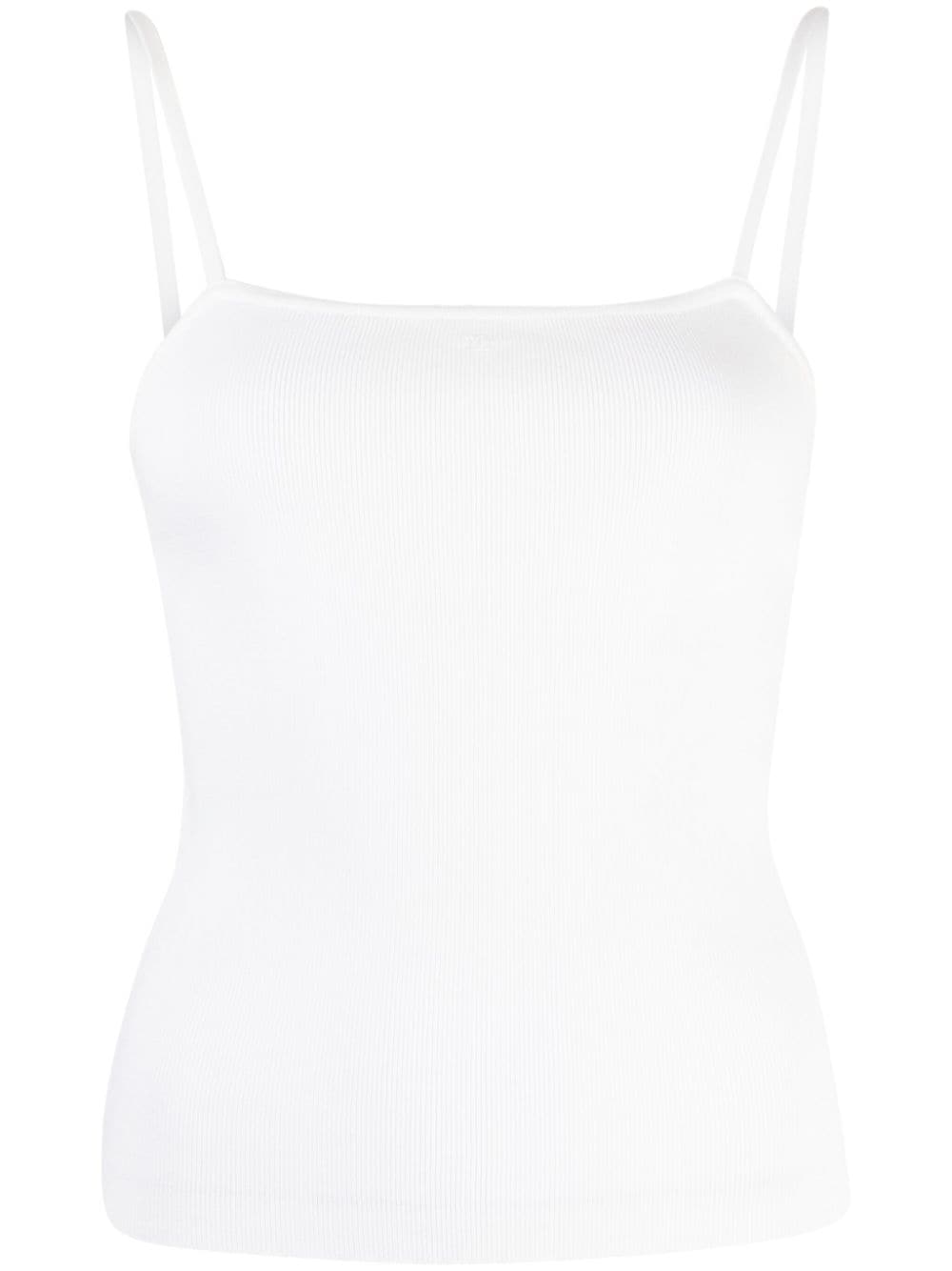 Pre-owned Chanel 2000s Concealed Rear-zip Camisole In White