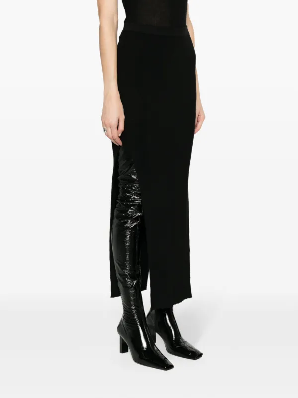 【Rick Owens】 Sacriskirtリブニットミディスカート Rick Owens Sacris リブニット マキシスカート | ブラック