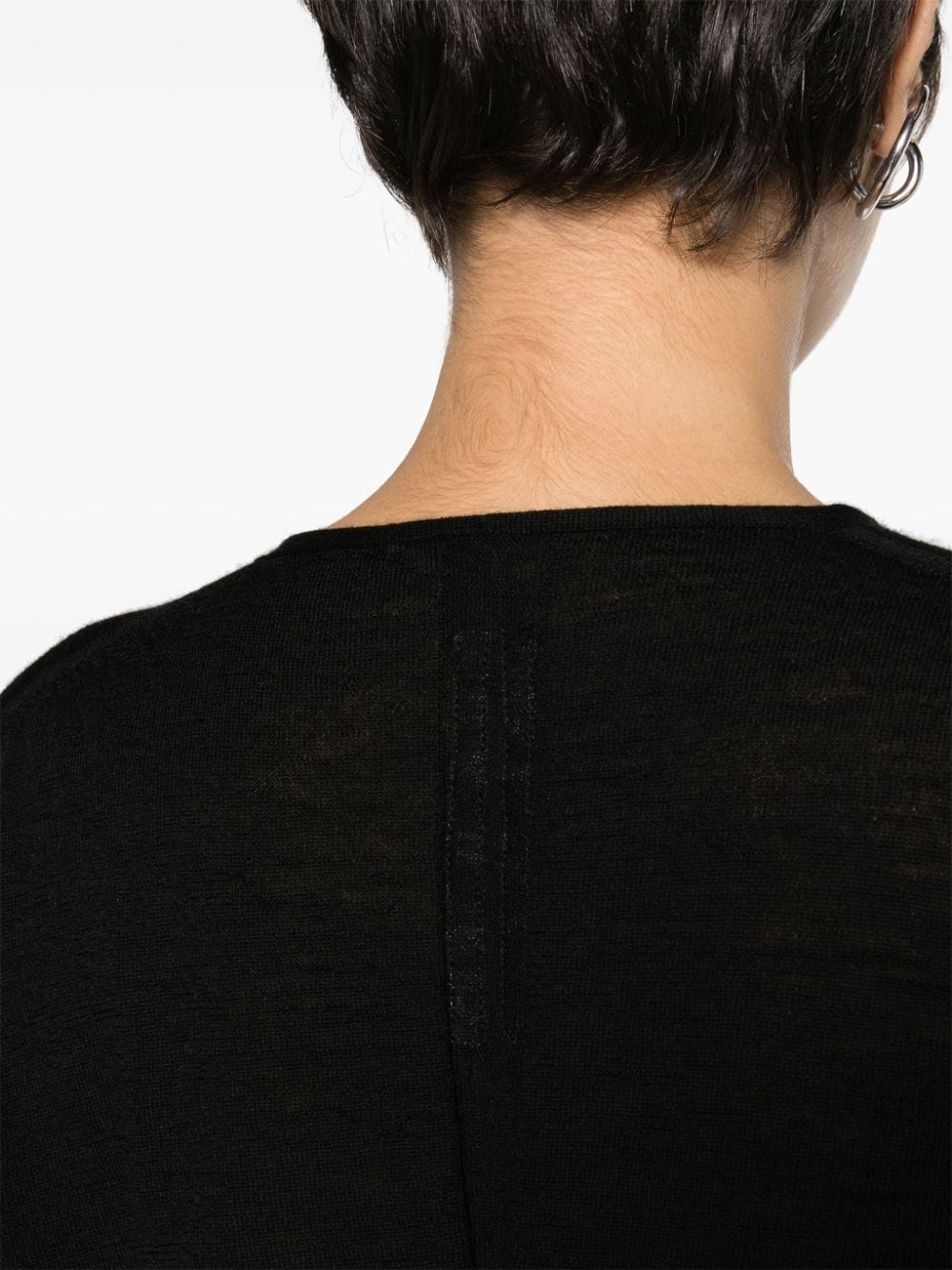 Shop Rick Owens V-neck Virgin Wool Top In Black