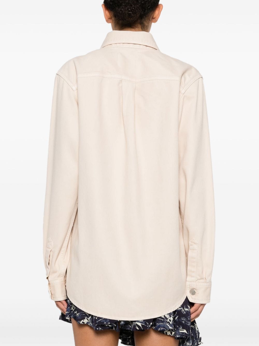 Shop Isabel Marant Patch Pockets Buttoned Shirt-jacket In Neutrals