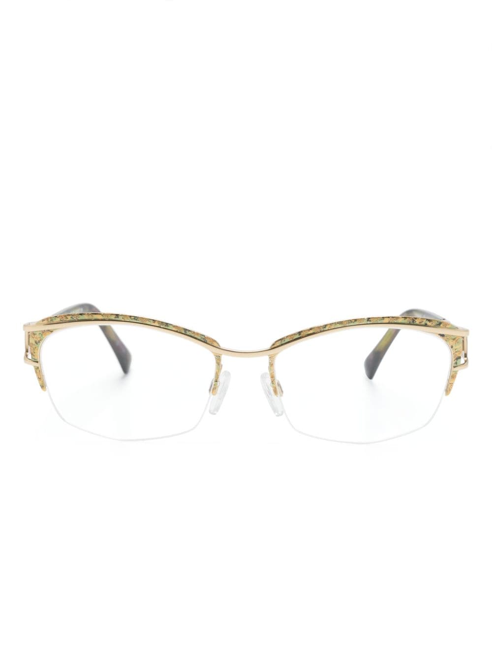 Cazal Rectangle-frame Glasses In 绿色