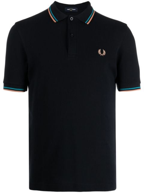 Laurel Wreath-embroidered cotton polo shirt