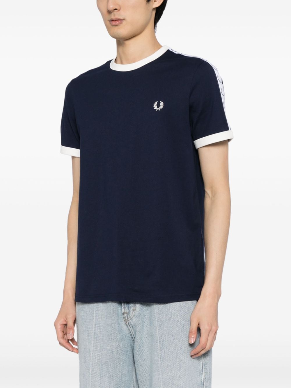 Fred Perry T-shirt met logoband Blauw