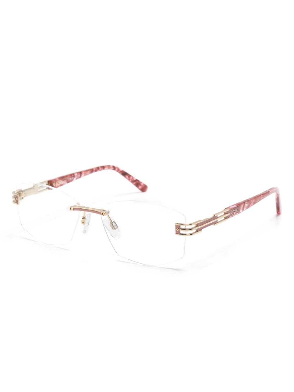 Shop Cazal 4302 Rectangle-frame Glasses In 粉色