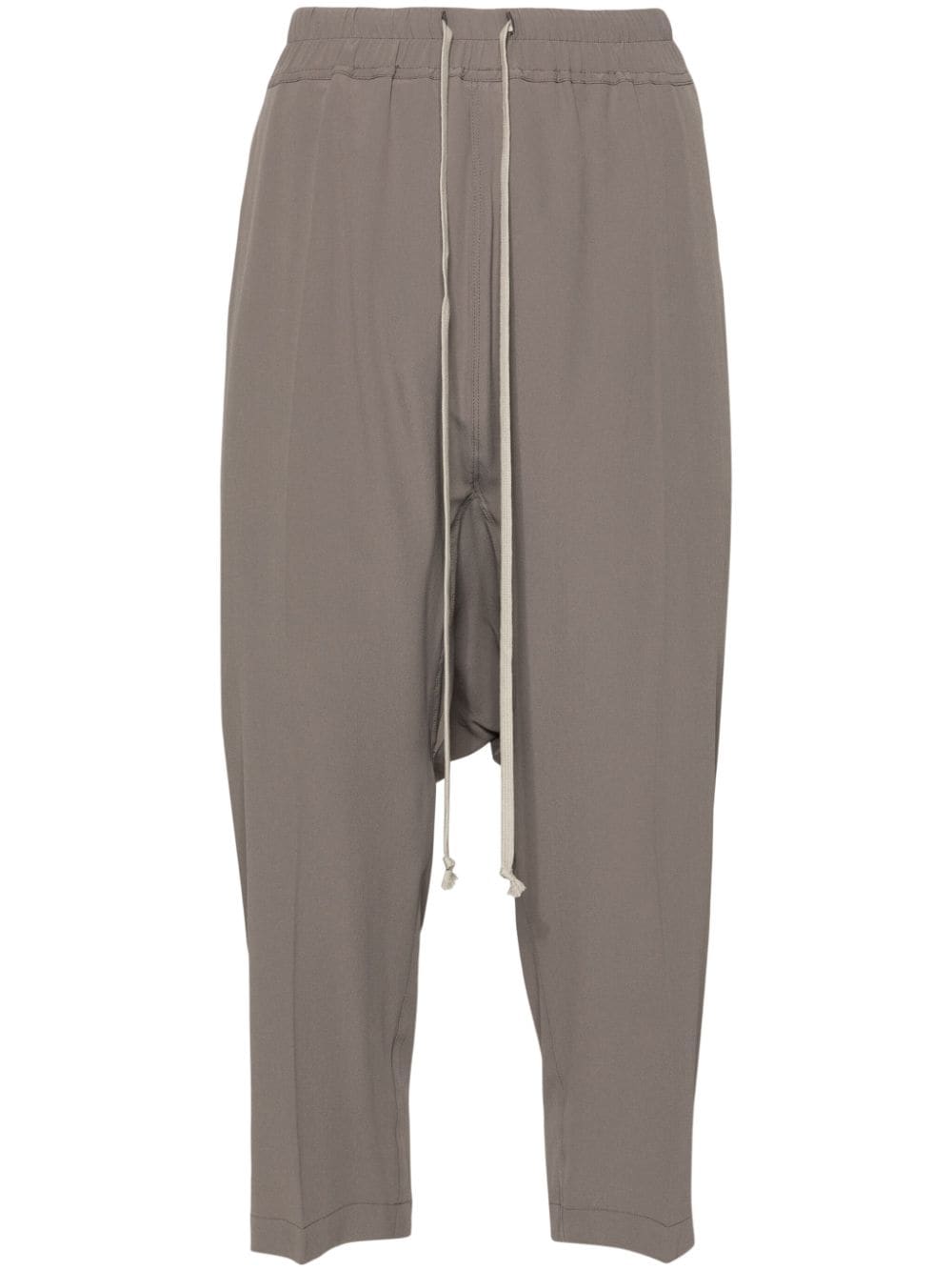 Shop Rick Owens Drop-crotch Cropped Trousers In Grey