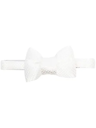 White Textured Leather Bow Tie White Textured Leather Bow Tie