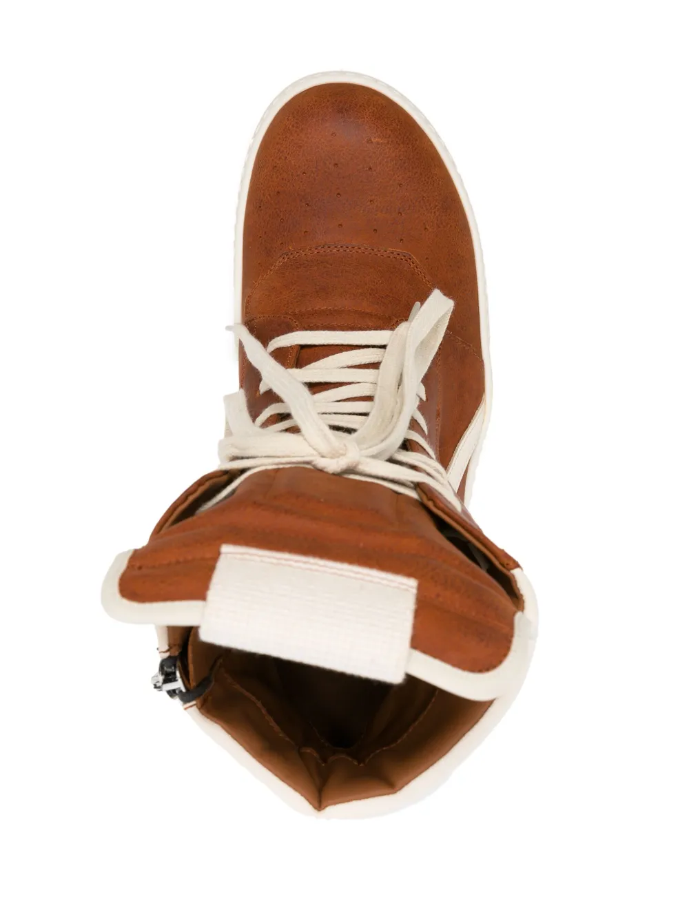 Shop Rick Owens Geobasket High-top Leather Sneakers In Orange