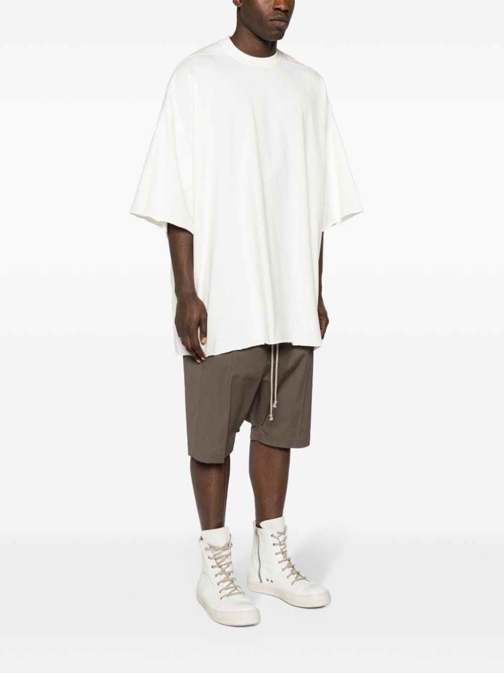 Shop Rick Owens Tommy Raw-cut T-shirt In White