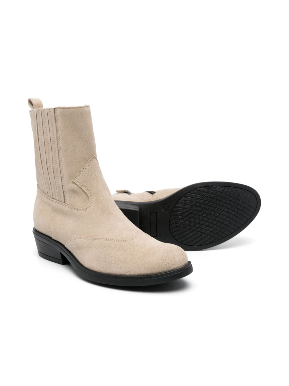 Shop Twinset Zip-up Suede Ankle Boots In Neutrals