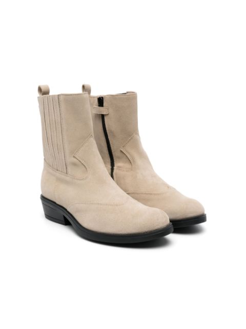 TWINSET Kids zip-up suede ankle boots