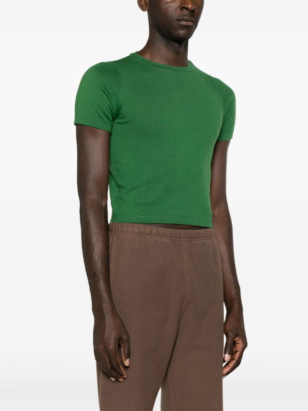 Shop Extreme Cashmere Nº267 Tina Fine-knit T-shirt In Green