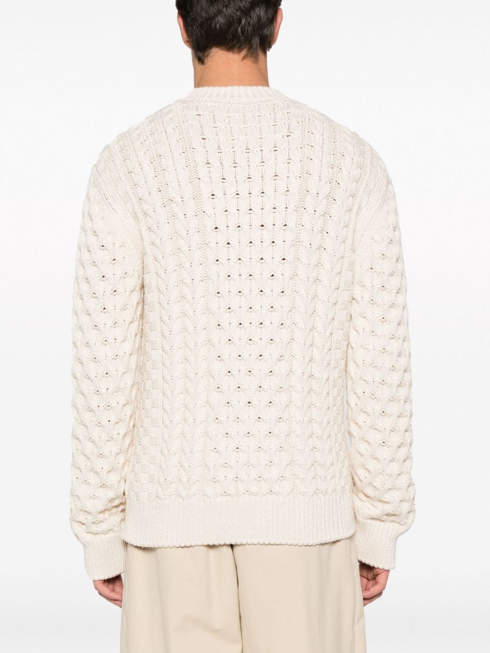 Shop Givenchy 4g Cable-knit Jumper In Neutrals