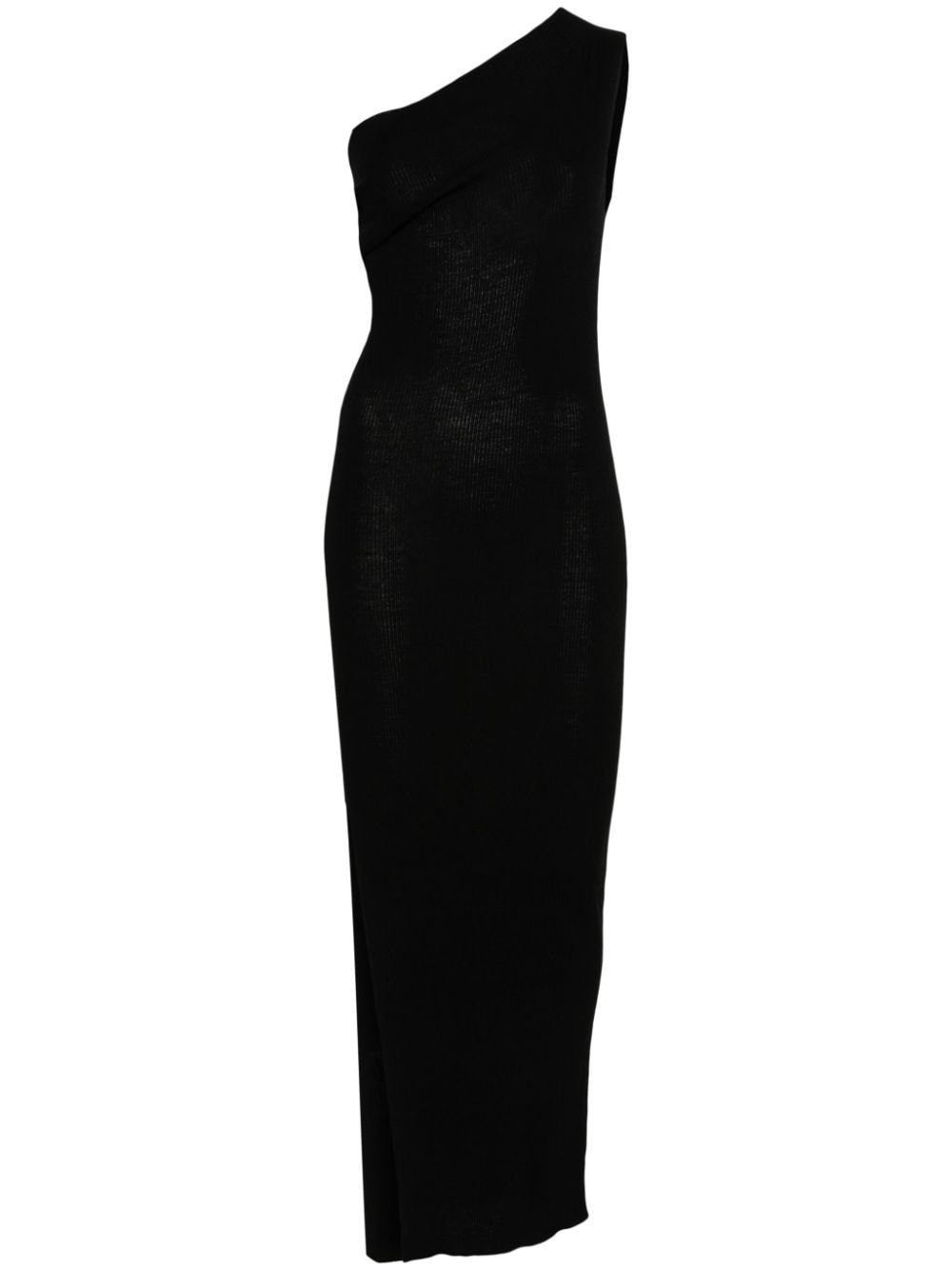 Shop Rick Owens Athena Ribbed Maxi Dress In Black