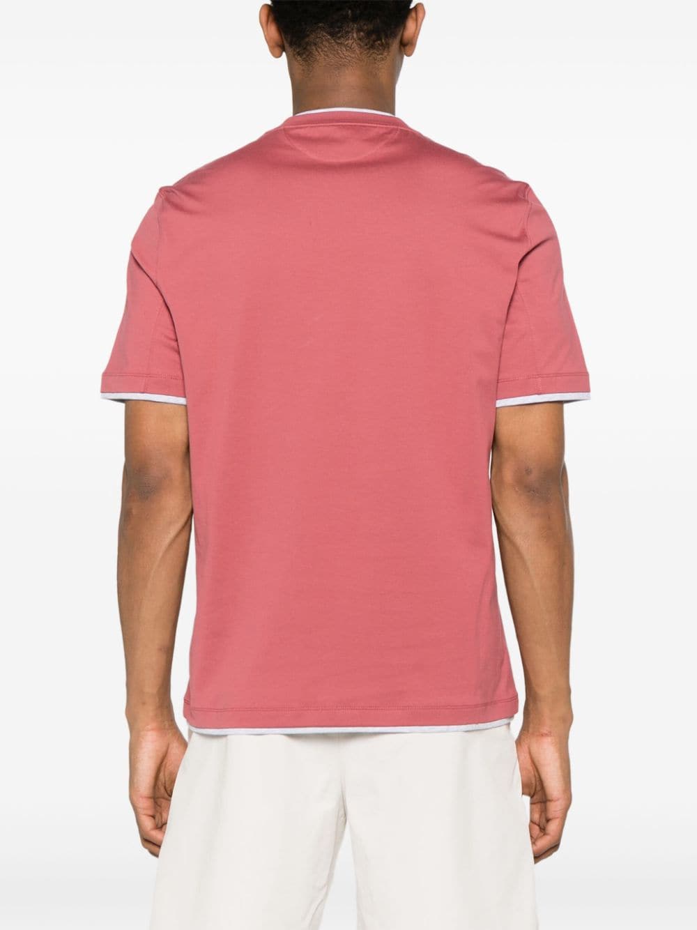 Brunello Cucinelli Gelaagd T-shirt Roze
