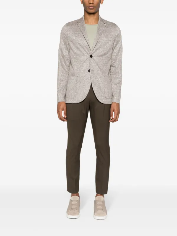 ボトムスその他 Harris Wharf London Dove Grey Single-Breasted Blazer Bicolour Frise Blazer by Harris Wharf London | Andrews