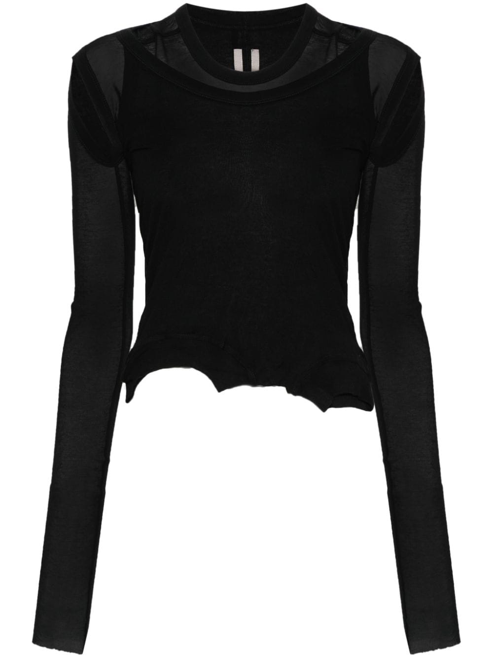 Rick Owens Layered Ribbed Top In Black
