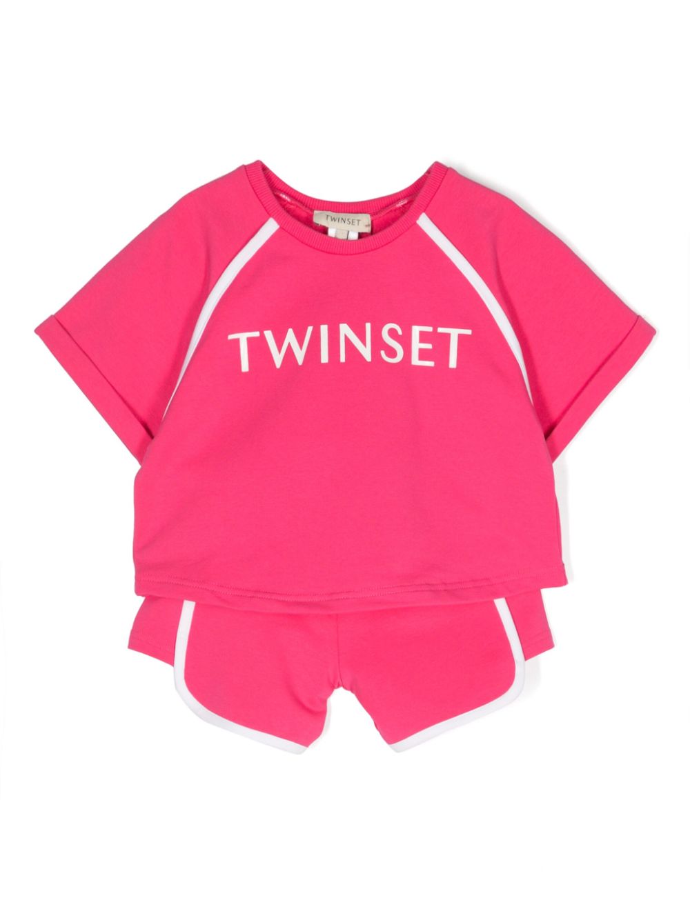 TWINSET Kids logo-print cotton tracksuit set - Pink