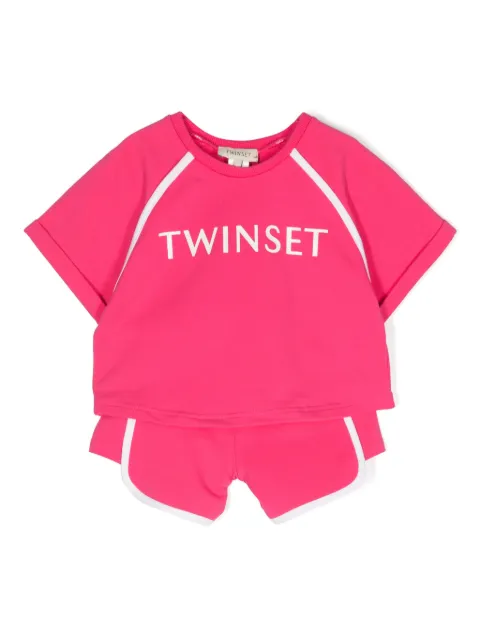 TWINSET Kids طقم رياضي قطن بطبعة شعار الماركة