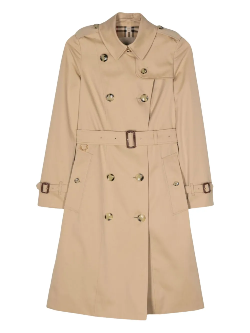 Burberry Trenchcoat met dubbele rij knopen Beige