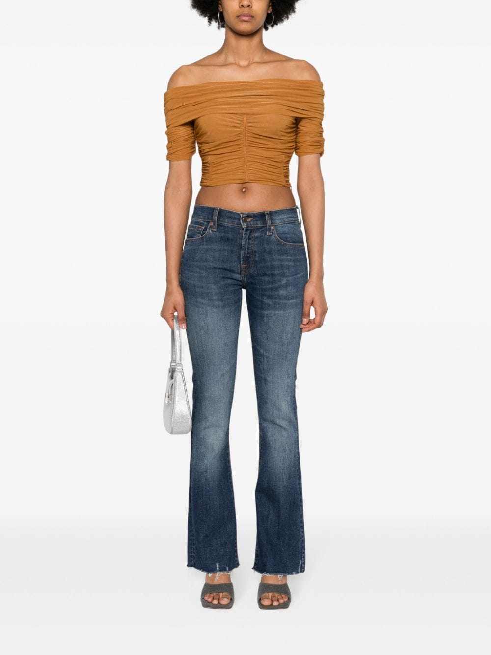 Shop 7 For All Mankind Bootcut Wide-leg Jeans In Blue