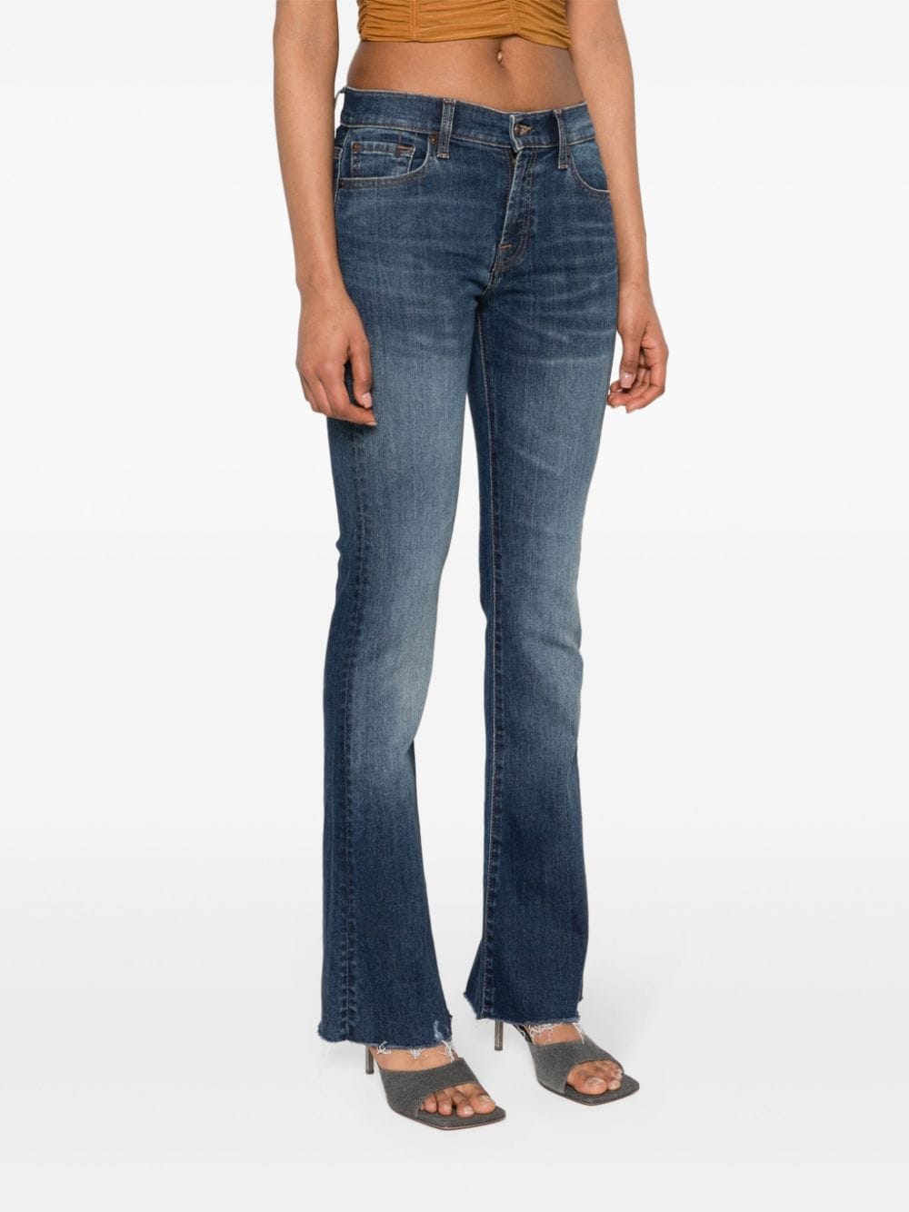 Shop 7 For All Mankind Bootcut Wide-leg Jeans In Blue