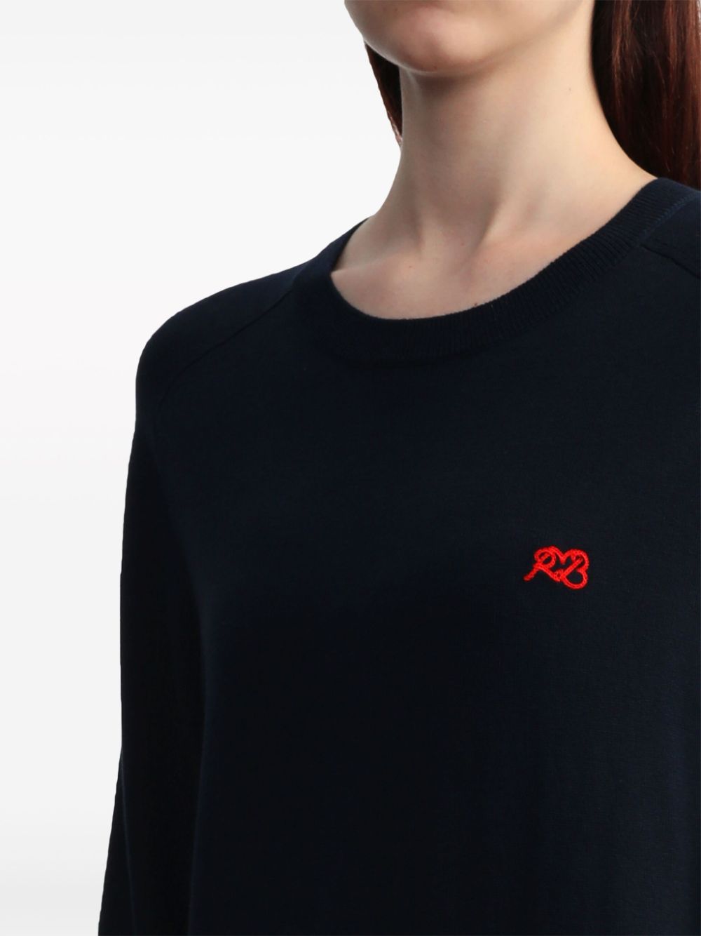 rag & bone Sweater met geborduurd logo Blauw