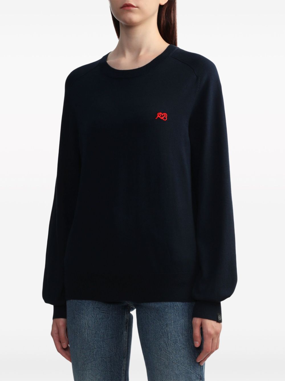 Shop Rag & Bone Logo-embroidered Cotton Sweatshirt In Blue