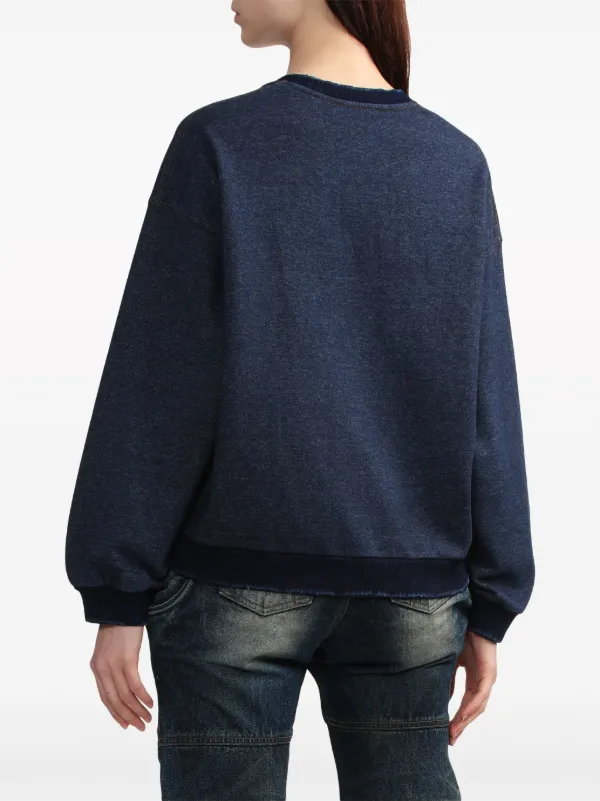 【関税込み】We11done ブルー コットン スウェットシャツ We11done ruched-detail Cotton Sweatshirt | Blue | FARFETCH JO