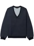 We11done ruched-detail cotton sweatshirt - Blue