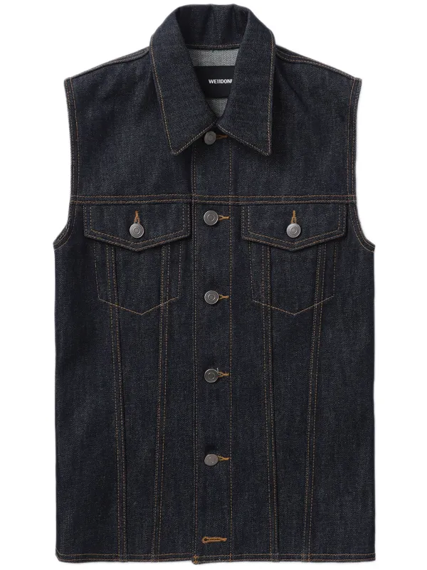 We11done Sleeveless Denim Vest Blue FARFETCH PH