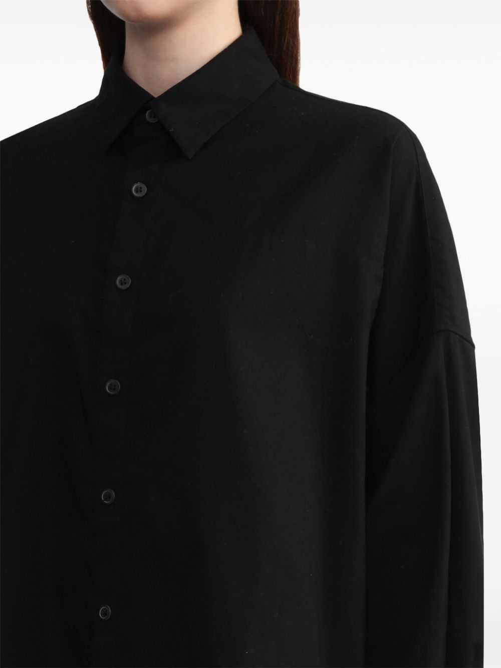 Shop Y's Long-sleeve Cotton Shirt In Black