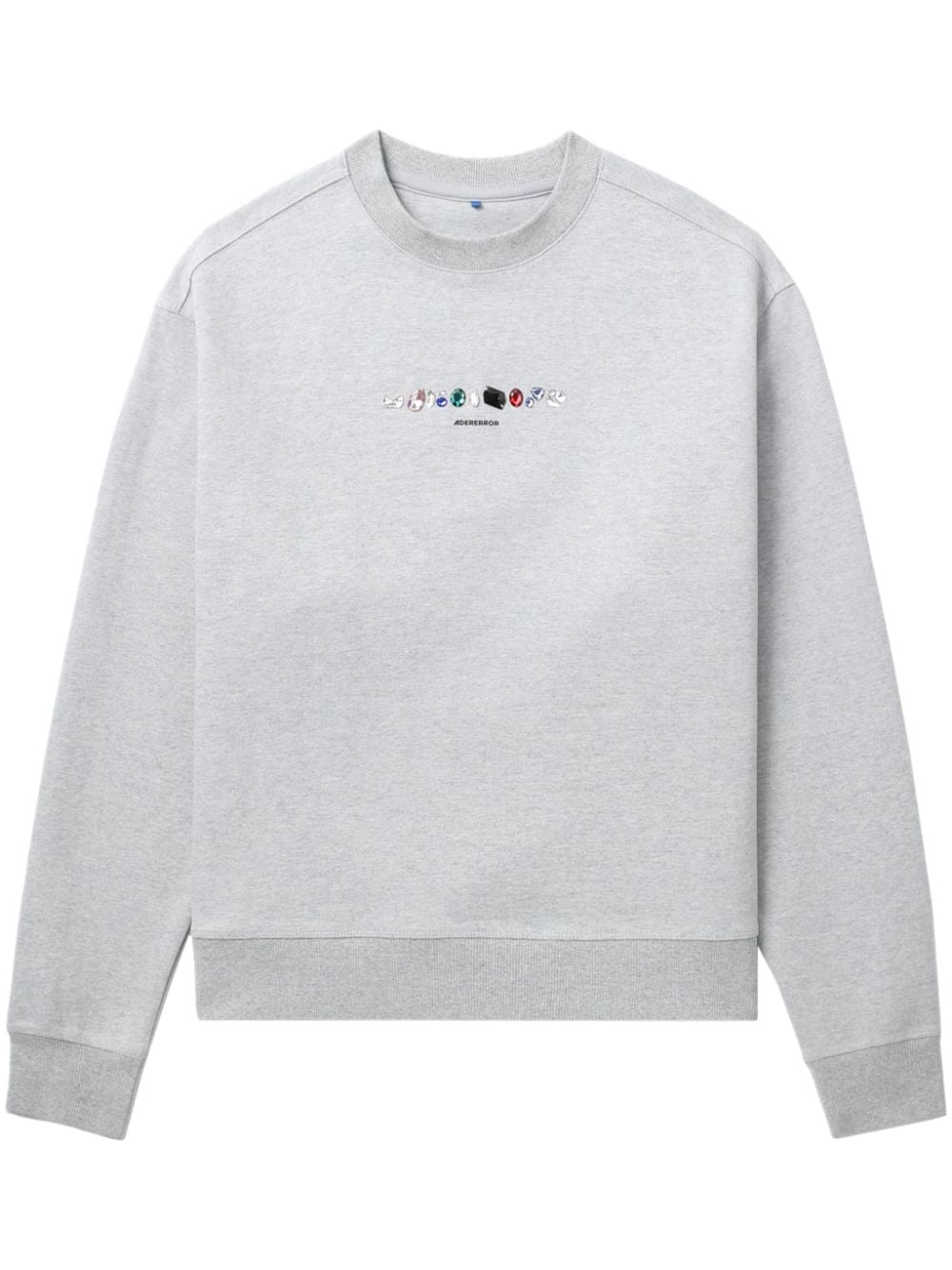 Shop Ader Error Gemma Crystal-embellished Sweatshirt In 灰色