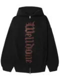 We11done logo-print zipped hoodie - Black