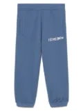 Palm Angels logo-print cotton track pants - Blue